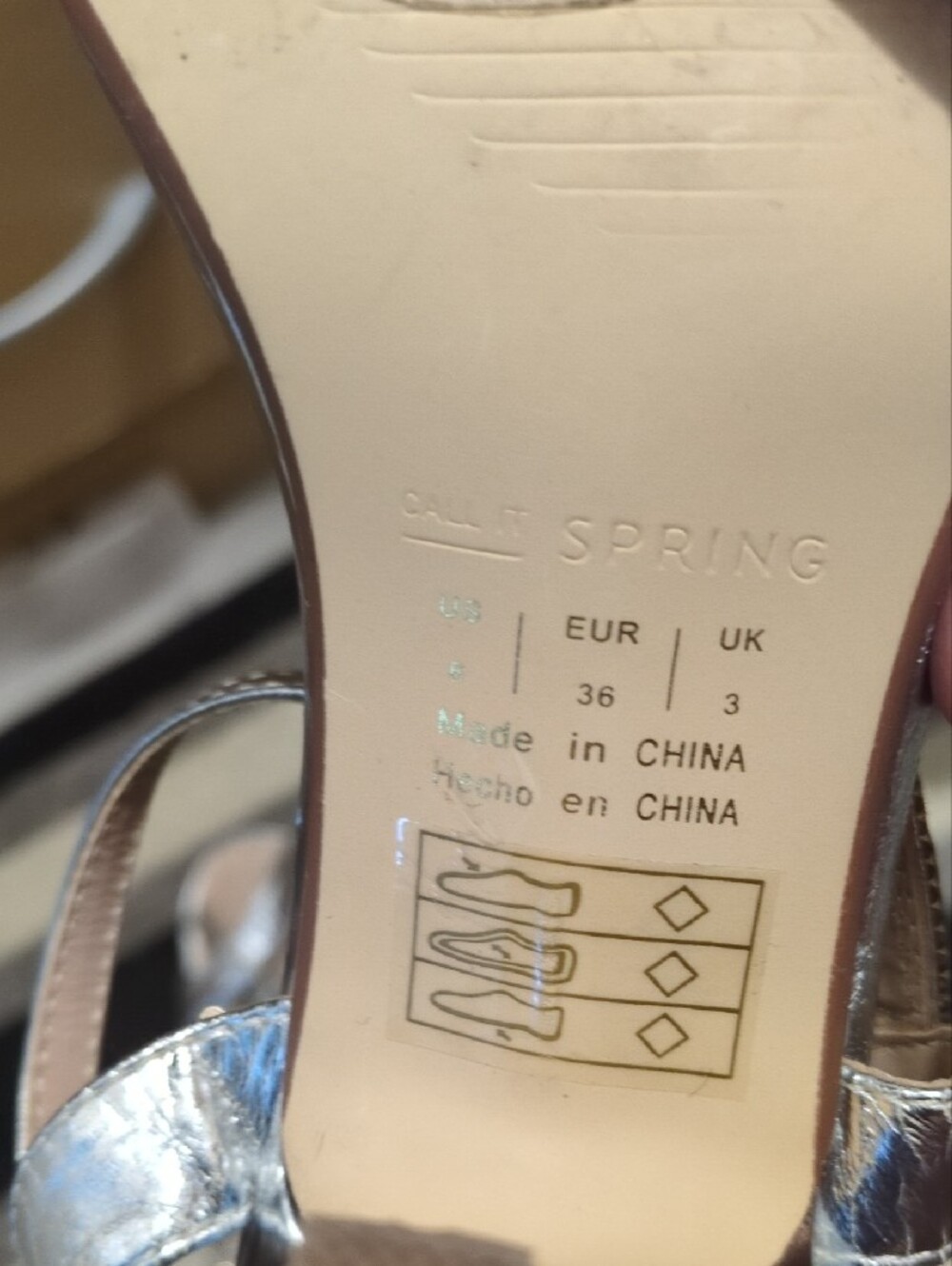 Call It Spring Metallic Silver Rhinestone Strappy Heels - Picture 3 of 4